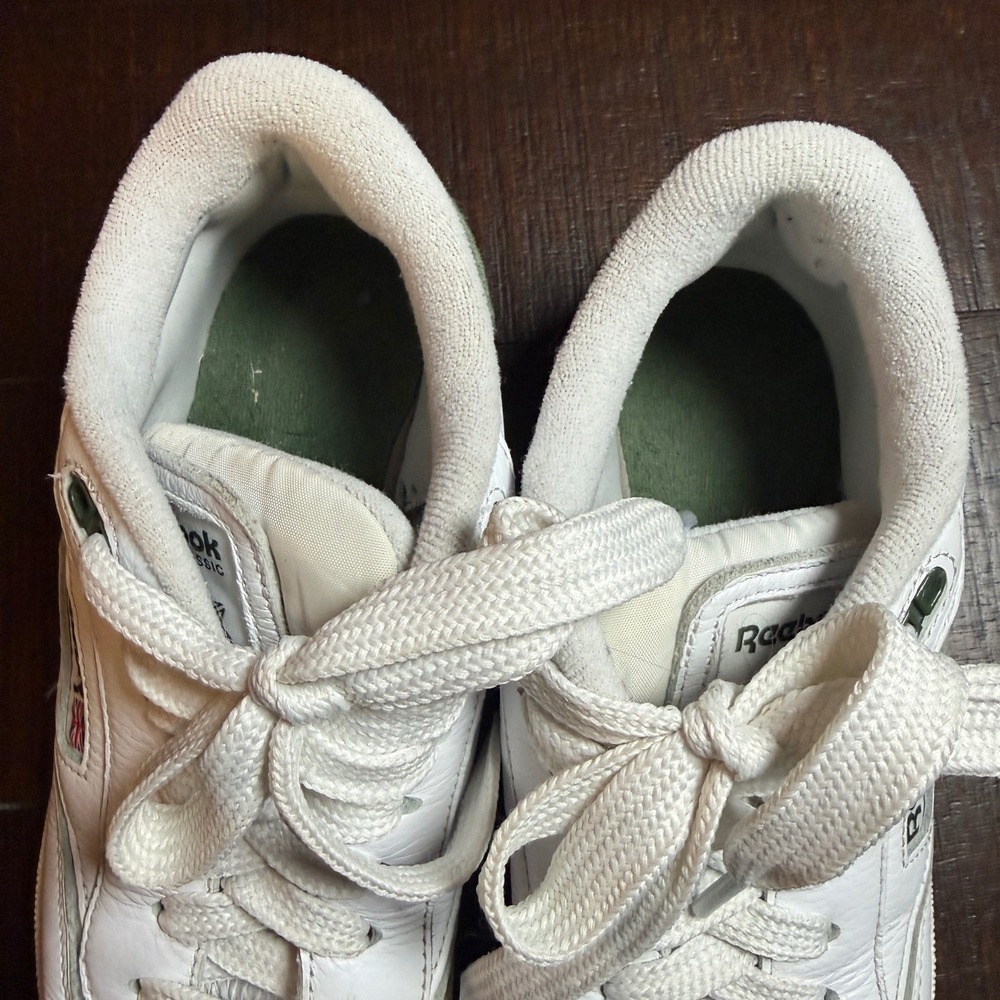 Reebok Club C 85 Sneakers Shoes Chalk Glen Green Suede‎ White Leather Mens 6 - Picture 8 of 10